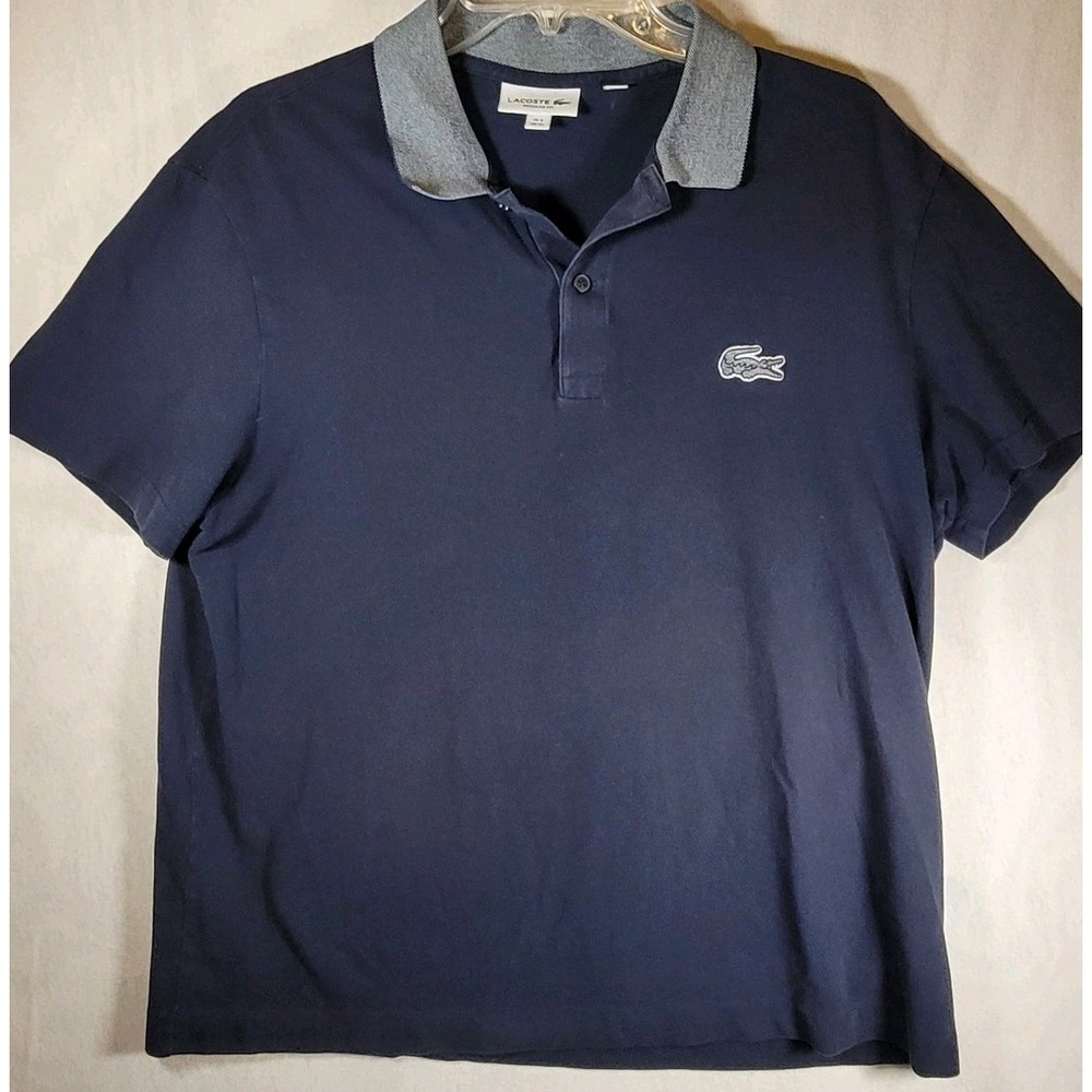 Lacoste Youth Polo Shirt Size XL Boys Blue Cotton‎ Collared Preppy Casual